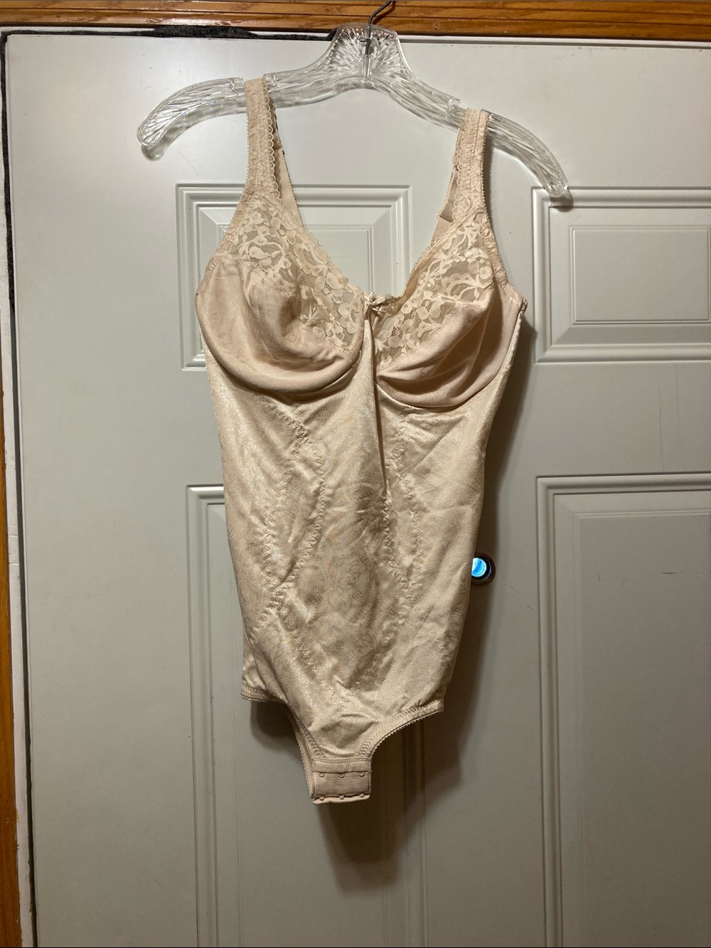 Classic Lace-Trim Shapewear Bodysuit in Nude 36D